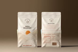design premium coffee packaging and label for your brand