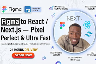 convert figma to react nextjs and tailwind css landing page