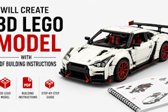 create custom 3d lego models with PDF building instructions