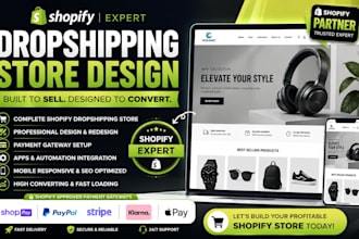 design shopify dropshipping store shopify store website payment gateway