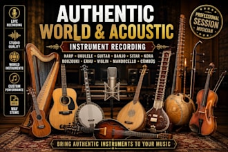 record harp,ukulele,guitar, banjo, sitar, kora,erhu,bouzouki,cumbus, mandocello