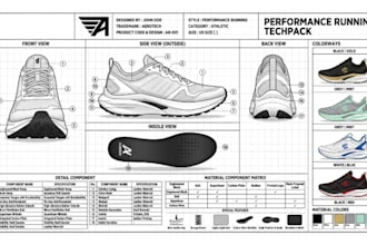 design fashion shoe tech pack sneaker design heels tech pack foot wear design