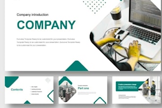 design  financial investment summary, company profile presentation for investors