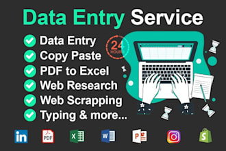 do accurate excel data entry and create contact list