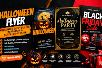 design halloween flyer, halloween event poster invitation black friday flyer