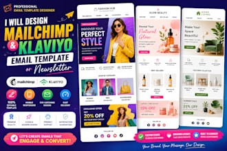 design mailchimp and klaviyo email templates or newsletters