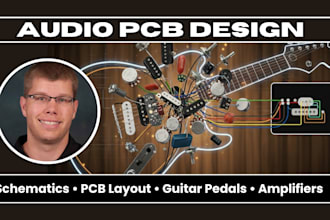 analog audio pcb design for guitar effects,mic preamp,amplifier and audio device
