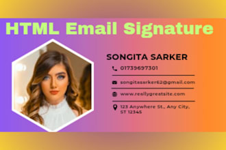 design a clickable HTML email signature