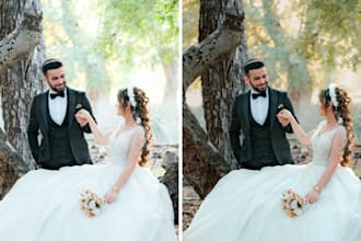 do wedding photo editing, culling and retouching