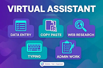 be your virtual assistant for data entry, web research, copy paste