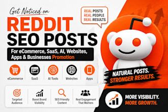 do reddit seo post for ecommerce saas brands ai website business app promotion