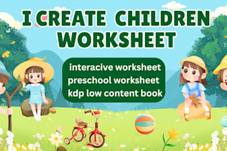 create children workbook worksheet and KDP activity book interactive worksheet