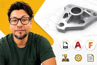 cnc manufacturing drawing, cnc production drawing, dxf, autocad, fusion 360 cad