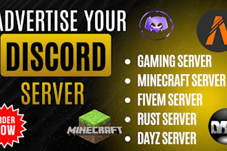 minecraft server promotion, fivem server ads, day rust discord server promotion