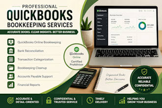 provide quickbooks online bookkeeping, catch up, and monthly accounting