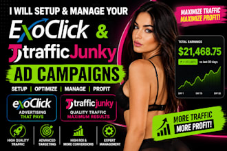 setup and manage your exoclick and trafficjunky ad campaigns