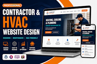 design a contractor, roofing, hvac, or plumbing website