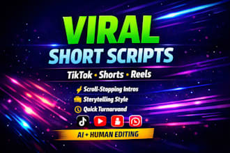 write engaging ai generated video scripts for tiktok, youtube shorts, and reels