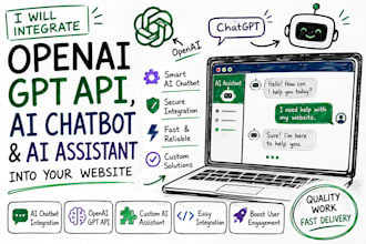 integrate openai gpt API, ai chatbot and ai assistant into your website