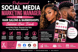 manage social media marketing for hair salon barbershop summer hair trends