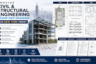 provide civil structural engineering stamp mep drawing for new york permit