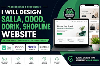design a salla, odoo, dorik or shopline website