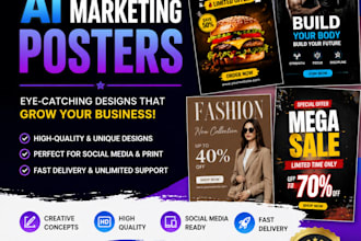 professional ai marketing posters for your business