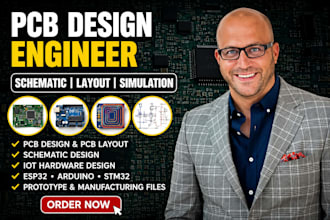 design pcb esp32, arduino, stm32, iot and hardware prototypes