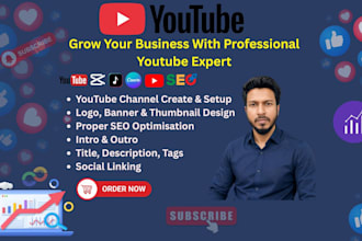 do a youtube channel setup, banner design and SEO optimization