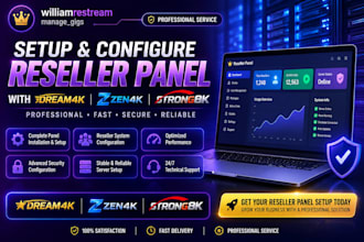 setup configure reseller panel with dream4k, zen4k, strong8k