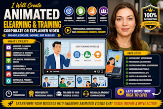 create an animate elearning or training video, corporate or explainer video