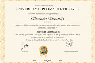 design university high school college transcript ged diploma certificate award