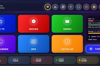rebrand your iptv apk, smarters, xciptv with multi dns