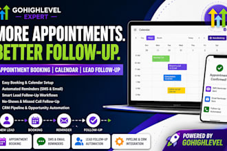 gohighlevel expert for appointment booking, calendar setup,  workflow automation