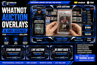 design whatnot auction overlays and obs scenes for sports card sellers