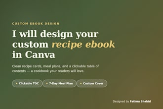 design a custom recipe ebook or cookbook in canva