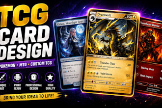 design custom tcg cards, pokemon cards and mtg cards
