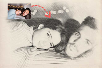 convert your photo into a detailed digital pencil sketch art