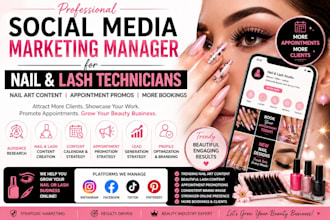 manage social media marketing for nail and lash technicians nail art
