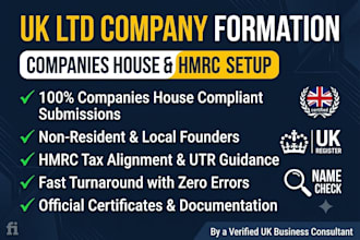 register UK ltd company registration for non UK residents, and hmrc setup