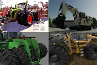 model construction equipment, tractor, 3d farming simulator, heavy machinery