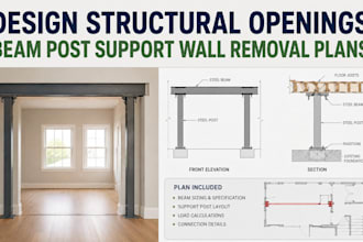 design structural openings beam post support wall removal plans