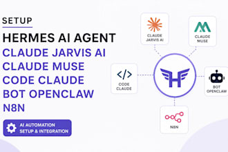 setup hermes ai agent claude jarvis ai claude muse code claude bot openclaw n8n