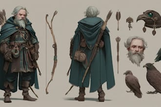 create dnd character art, 2d game character art