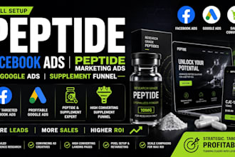 setup peptide facebook ads peptide marketing ads google ads supplement funnel