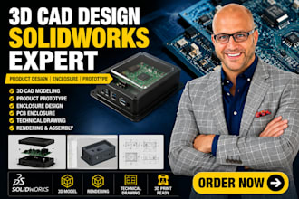 design 3d cad, solidworks enclosure and electronic product prototypes