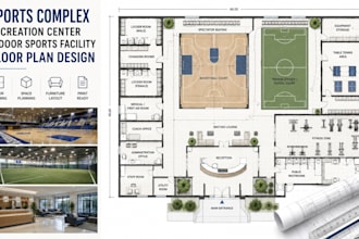design sports complex, recreation center and indoor sports facility