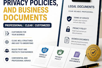 draft terms of service, privacy policies, and business documents