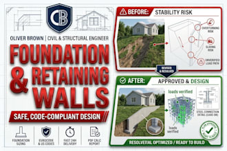 do foundation design and retaining wall structural calculations