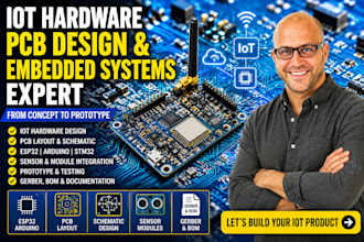 develop iot hardware, pcb layout, embedded systems and prototypes